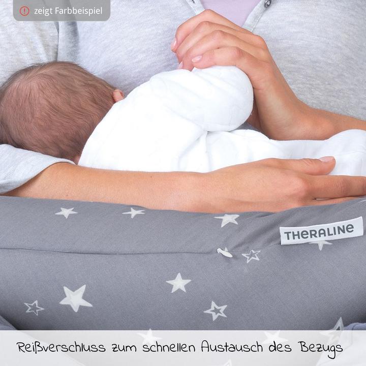 Actual product image Theraline Nursing pillow "The Original" with polyester hollow fibre filling incl. cover 190 cm (190 cm)