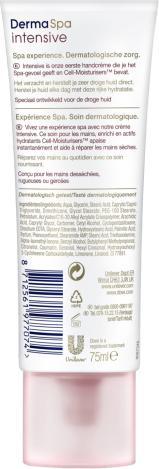 Valeurs nutritives et ingrédients Dove DermaSpa Intensif (75 ml)