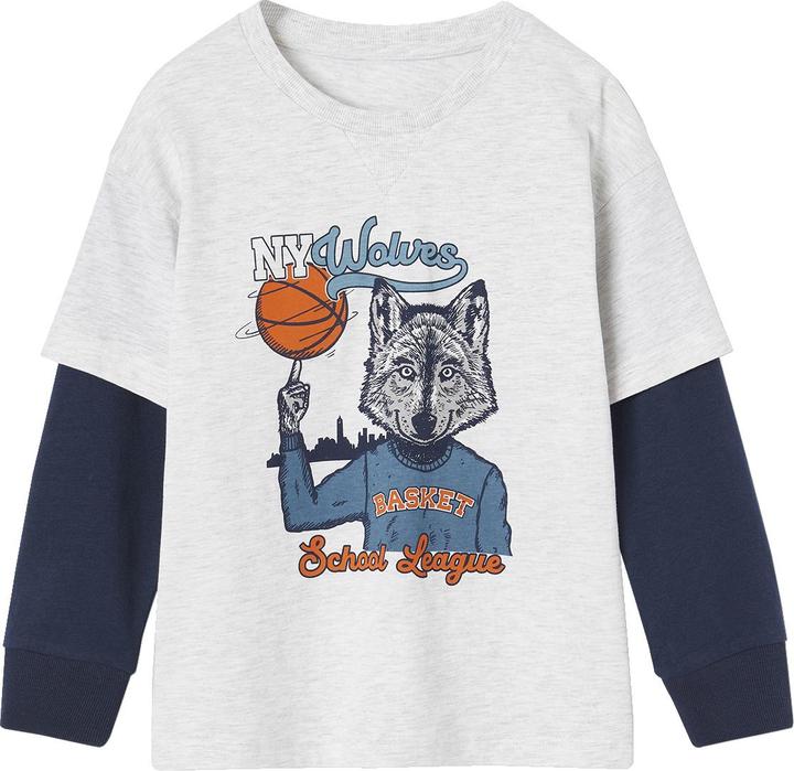 Actual product image Vertbaudet Boys' sports shirt with layered look and recycled cotton (92)