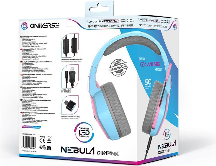 Image du produit Oniverse Gaming Headset Nebula - Diva Pink (Filaire)