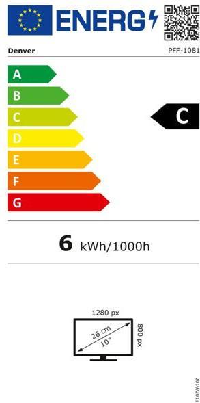 Energy Label Denver Frameo PFF-1081 Digitaler Bilderrahmen (10.10", 1280 x 800 pixels)