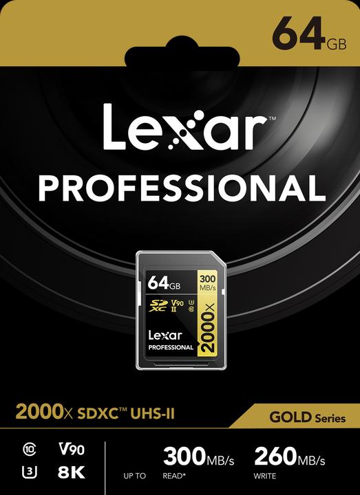 Produktbild Lexar Professional 2000x (64 GB, SDXC, U3, UHS-II)