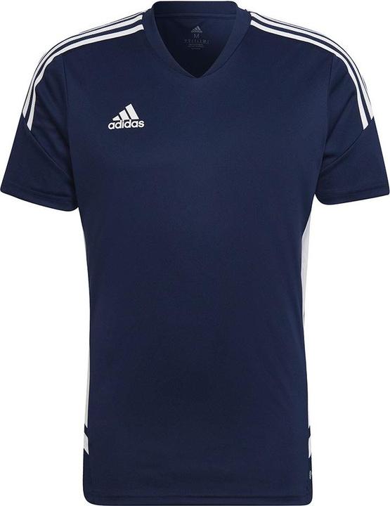 adidas Herren T-Shirt Condivo 22 Jersey V-Ausschnitt Marineblau und Weiss HA6291 (S) (S)