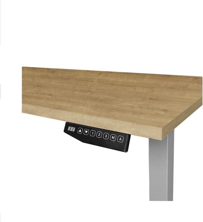 Image du produit Contini table de bureau réglable en hauteur 1.6x0.8m chêne / piétement gris RAL 7045