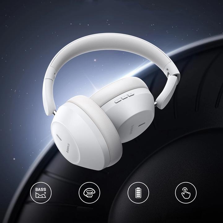 Actual product image Baseus Boss 30 Max Wireless Headphones (white) (NC, 50 h, Wireless)