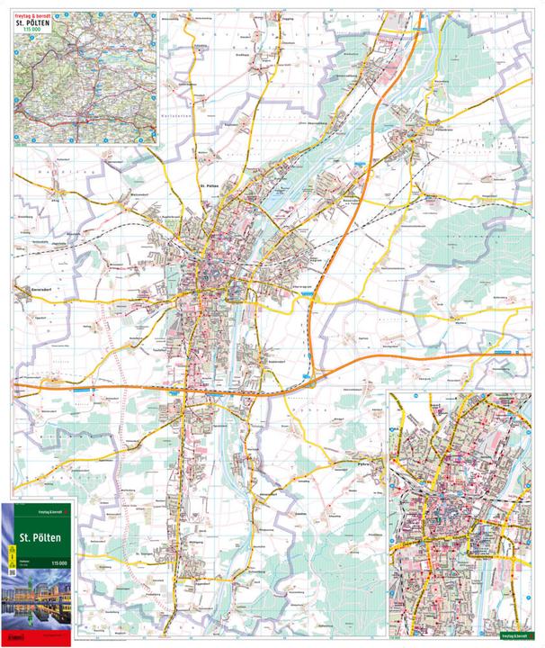 Produktbild St. Pölten, Stadtplan und Bezirkskarte