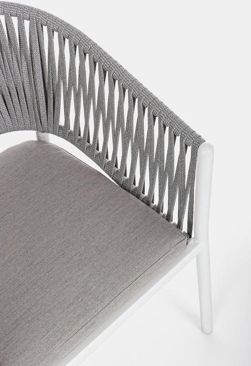 Image du produit Bizzotto Chaise de jardin Florencia avec accoudoirs et coussin blanc
