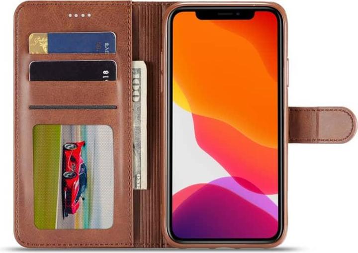 Produktbild LC.Imeeke iPhone 5 / 5S / SE 2016 - Wallet Etui mit 3 Kartenfächern & Magnetverschluss, Braun (Apple iPhone 5, Apple iPhone 5s, Apple iPhone SE)