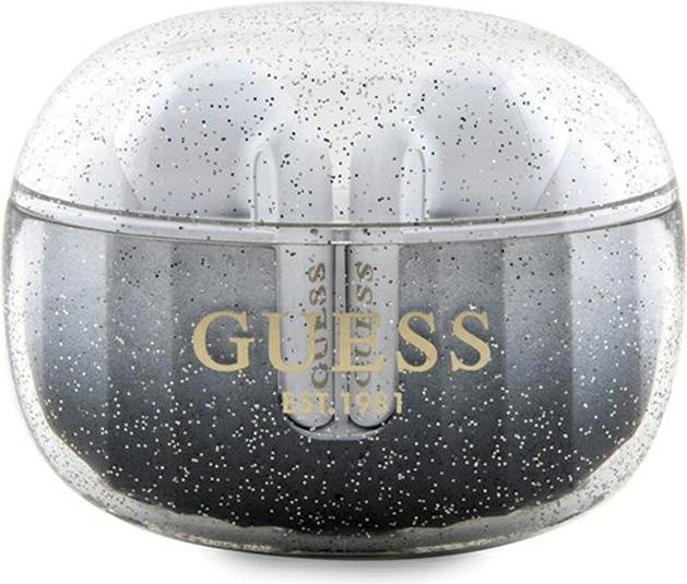 Guess słuchawki Bluetooth GUTWSHDGKEEK TWS + stacja dokująca czarny/black Glitter Gradient (4 h, Wireless)