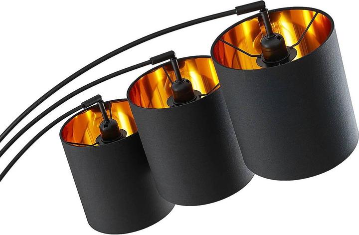 Image du produit Lindby Nanika lampadaire, noir/or (E27)