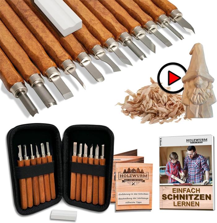 Image du produit Holzwurm Set d'outils de sculpture sur bois (2.50 cm)