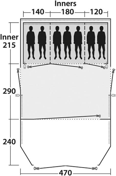 Produktbild Outwell Stone Lake 7ATC (Tunnelzelt, 48.50 kg, 7 Personen)