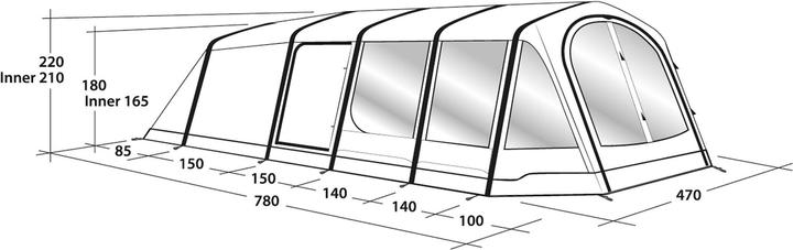 Produktbild Outwell Stone Lake 7ATC (Tunnelzelt, 48.50 kg, 7 Personen)