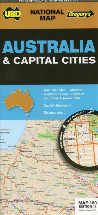 Produktbild Australia & Cities Map 180 11th ed (waterproof)