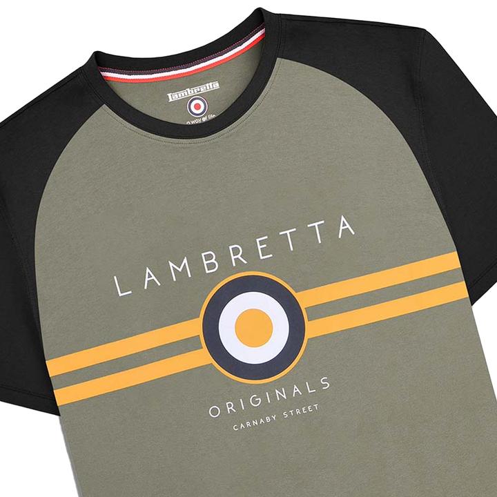 Actual product image Lambretta Mens SS24 Target Raglan T-Shirt (L)