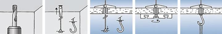 Produktbild Lüsebrink Federklappdübel KDH 4 mit Gewindehaken, Muttern und Scheiben, Dübel M4 x 70 mm (50 Stk.)