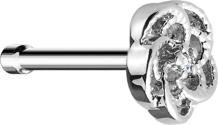 Immagine prodotto Star Piercing Borchia da naso dritta in argento con fiore centrale in cristallo (Ottone, Acciaio chirurgico 316L)