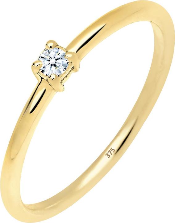 Elli DIAMONDS Ring Verlobungsring Diamant 0.06 ct. 375 Gelbgold (54, 375/9 K Gold)