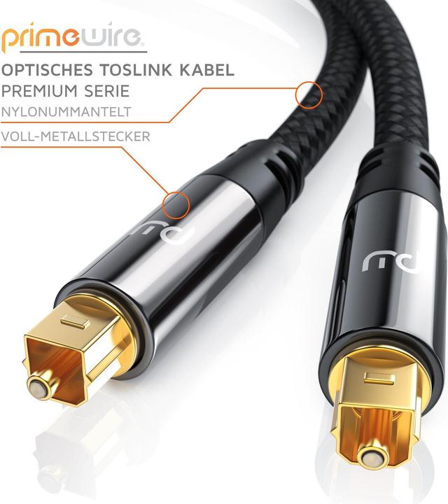 Actual product image Primewire Optical cable - S/PDIF Toslink - metal plug - nylon jacket - optical fibre - audio cable