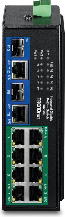 Actual product image Trendnet 10-Port Industrial Gigabit PoE++ DIN-Rail Swit (10 Ports)