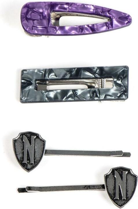 Actual product image Cerdá Wednesday hair accessories 4-pack Pruple & Black