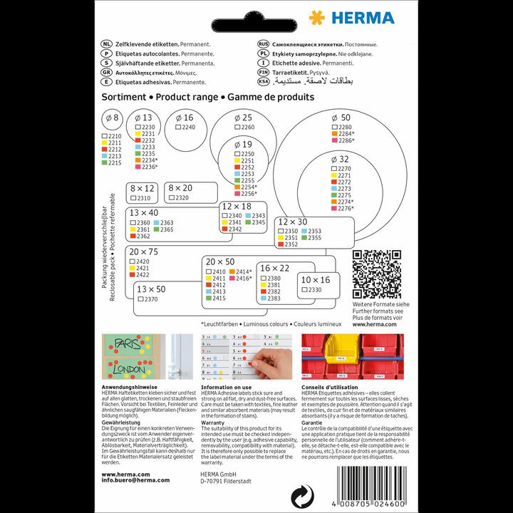 Image du produit HERMA Étiquettes à usage multiple