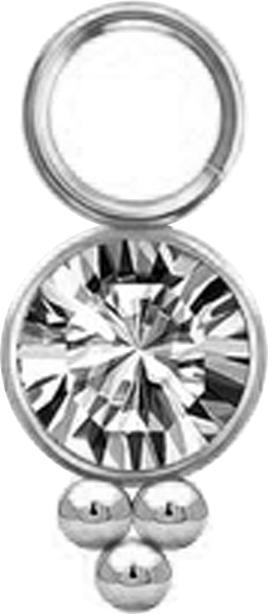 Star Piercing Anhänger silber Kristall silber mit Kugeln (ohne Messing, Chirurgenstahl 316L)