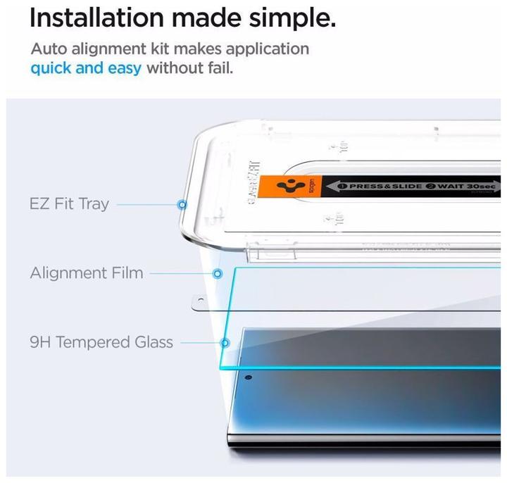Produktbild Spigen Glas.tR EZ Fit (2 Stück, Samsung Galaxy S24 Ultra)