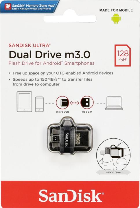 Actual product image SanDisk Ultra Dual Drive M3.0 (128 GB, USB-A)