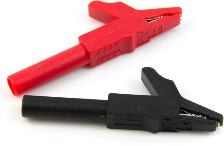 Actual product image Purecrea 2 pcs. Crocodile clip / tapping clamp 15A for 4mm banana plug (Microphone Clip)