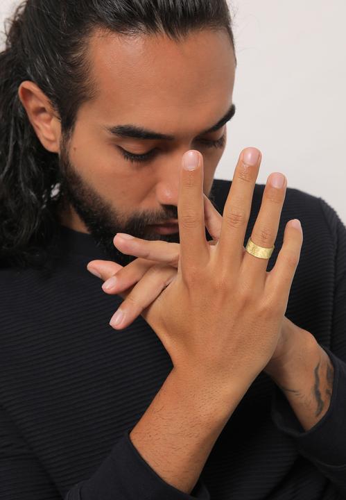Actual product image Kuzzoi Ring Mens Band Ring Organic Structure 925 Silver (56, 925 Silver)