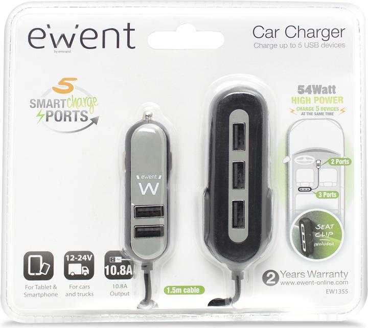 Image du produit Ewent Chargeur de voiture USB