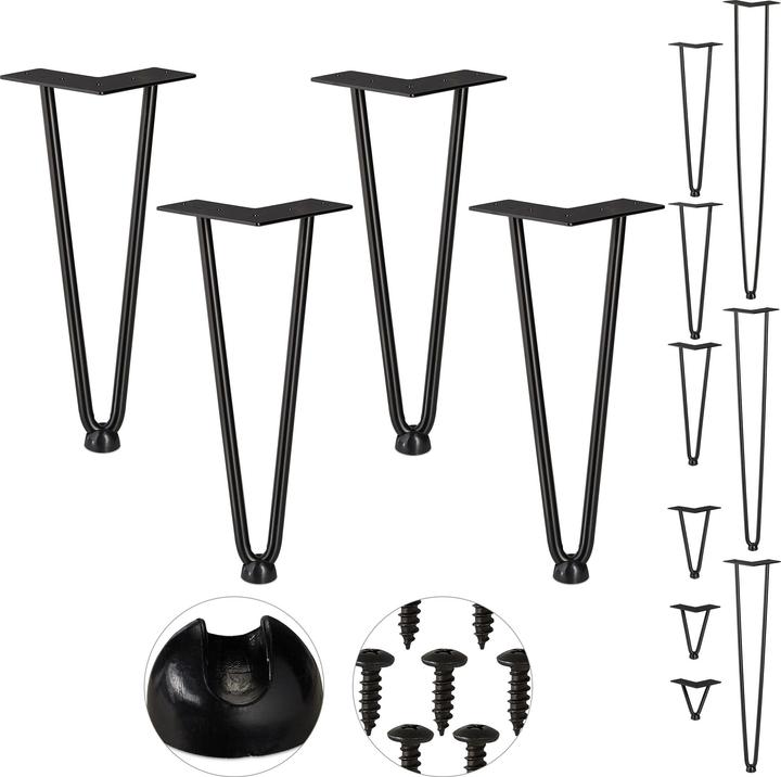 Relaxdays Hairpin Legs, Set of 4