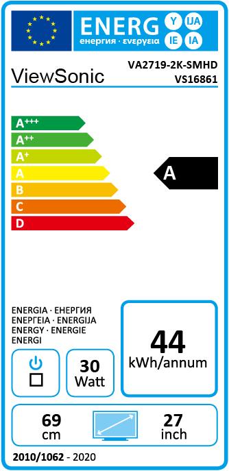 Energy Label Viewsonic VA2719-2K-SMHD (2560 x 1440 pixels, 27")
