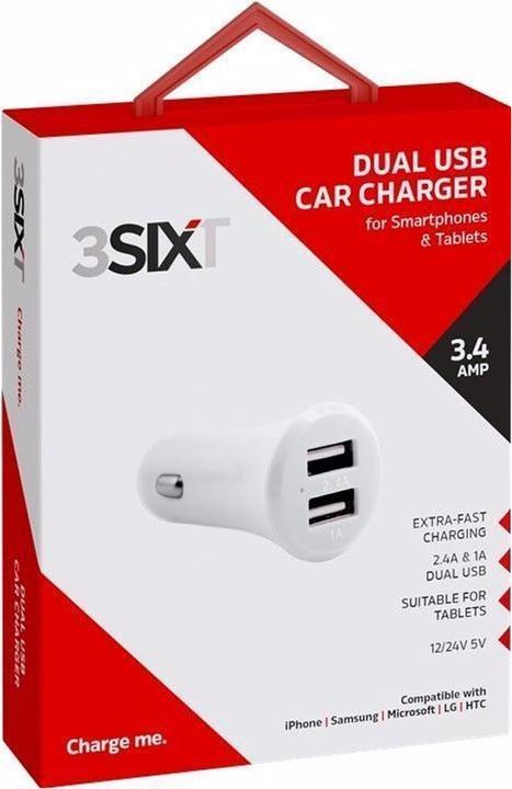 Immagine prodotto 3Sixt Caricabatteria da auto USB doppio
