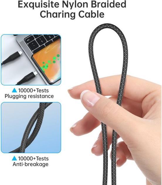 Produktbild Choetech XCC-1051 USB-C to USB-C cable, PD 240W 1.8m (black) (1.80 m, USB 3.2 Gen 2, 240 W)
