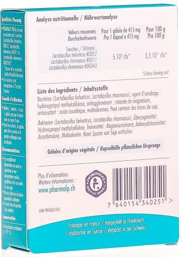 Nutritional values and ingredients Pharmalp PRO-A Probiotika (10 Piece, Capsules, 18 g)