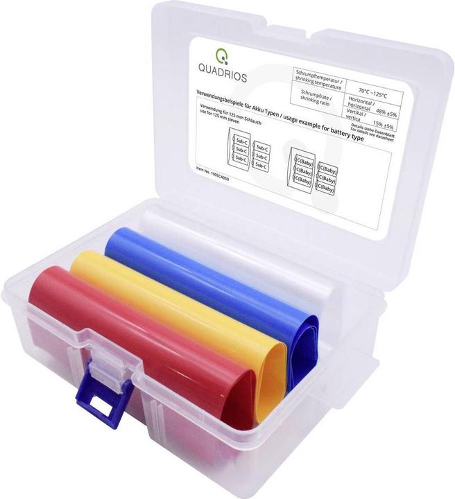 Actual product image Quadrios Battery shrink tubing set 21 flat size (4 x)