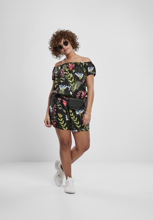 Actual product image Urban Classics Ladies AOP Off Shoulder Short Jumpsuit (4XL)