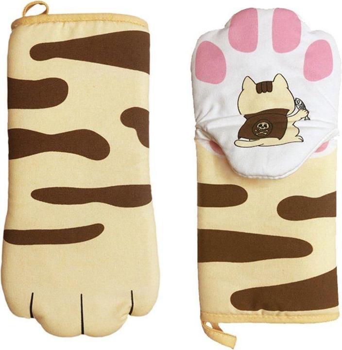Produktbild JTI 2x Ofenhandschuhe - Katzenpfoten (Baumwolle)