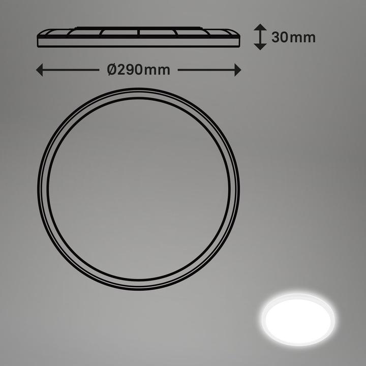 Produktbild Briloner Ultra flat LED Panel with backlight effect + Microwave, IP44, white (2400 lm)