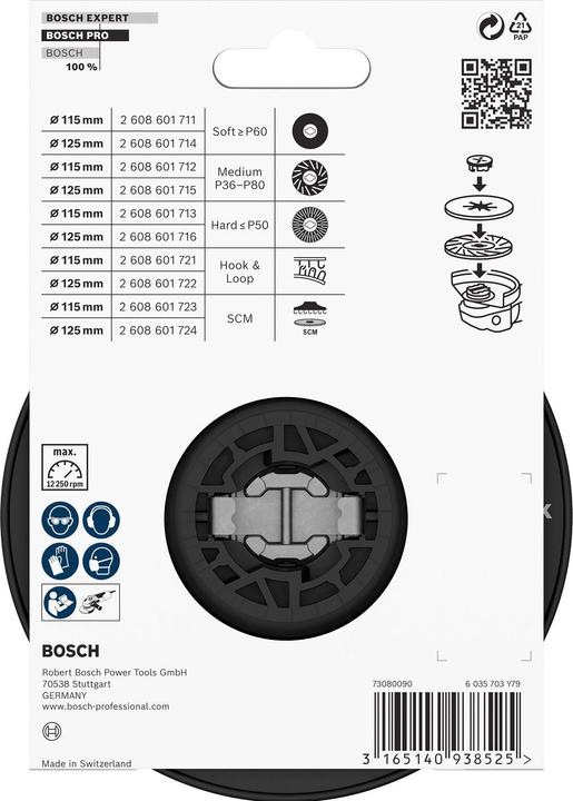 Actual product image Bosch Professional Zubehör PRO Backing Pad X-Lock, hard, 125 mm, hard (125.0 Discs)