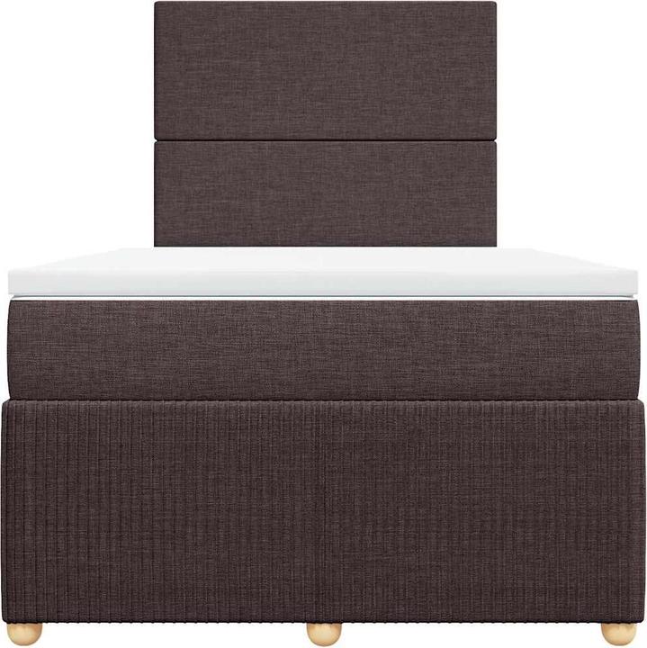Produktbild VidaXL Boxspringbett Polsterbett Bett mit Matratze Dunkelbraun 100x200cm Stoff (100 x 200 cm, 100 x 200 cm)