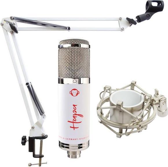 Actual product image Monkey Banana Hapa USB microphone white with articulated arm