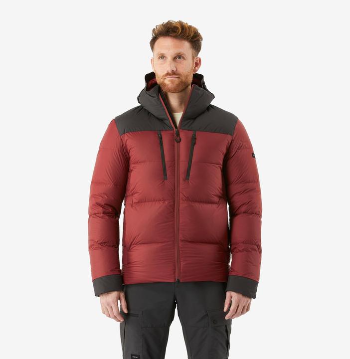 Forclaz Daunenjacke Herren Kapuze bis -20 °C Trekking - MT900 rot