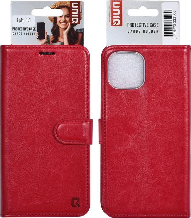 Actual product image UNIQ Accessory Case iPhone 15 - Book Case imitation leather red No.704 (Apple iPhone 15)