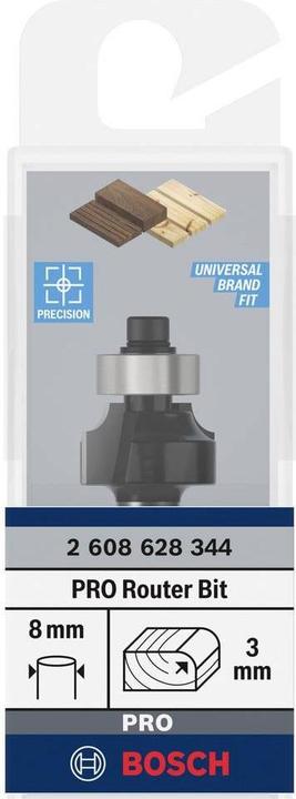 Produktbild Bosch Professional Zubehör Abrundfräser, 8 mm, R1 3 mm, L 10,2 mm, G 53 mm