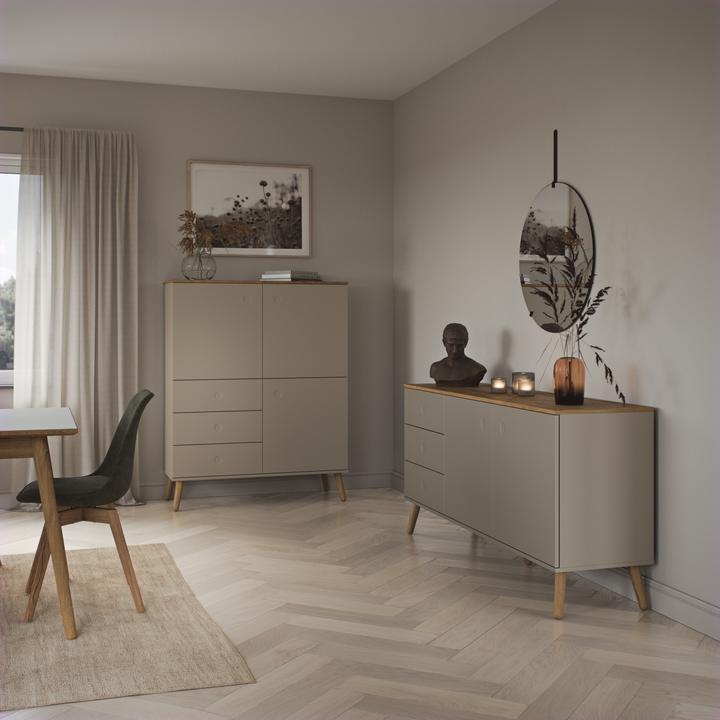 Produktbild tenzo Highboard Dot Taupe 137 x 109 cm (109 x 43 x 137 cm)