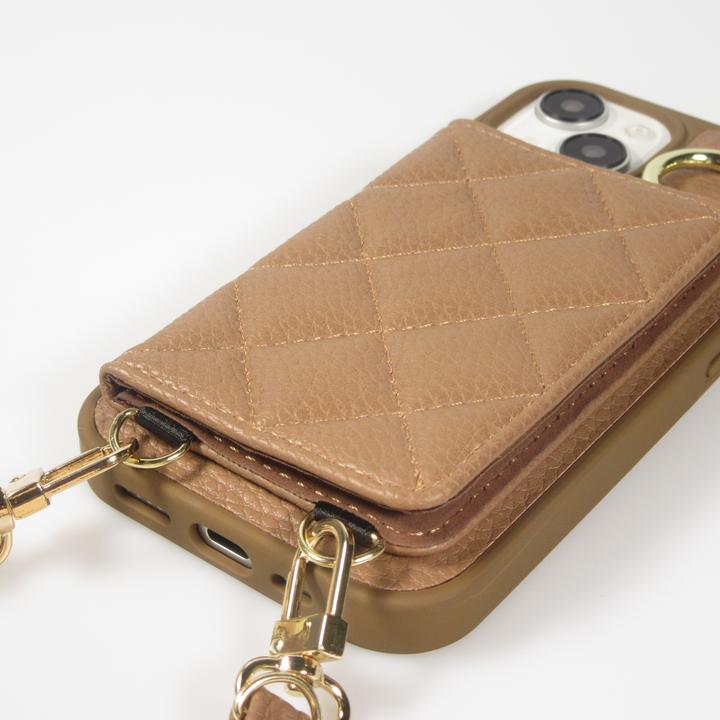 Image du produit PhoneLook Coque Cuir matelassé avec miroir et compartiment carte inclus grande lanière amovible (Apple iPhone 15)
