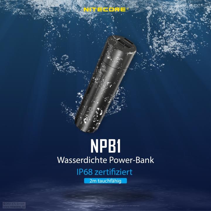 Produktbild Nitecore Powerbank NPB1 - 5000mAh, wasserdicht (5000 mAh, 18 W, 18.50 Wh)